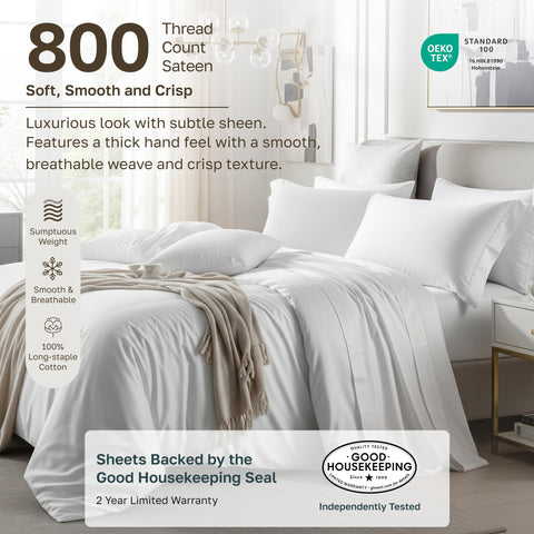 California Design Den fitted sheet deep pocket detail demonstrating secure fit for tall mattresses