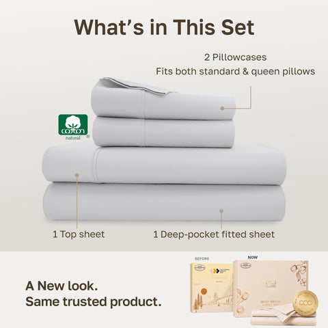 California Design Den fitted sheet pocket detail showing deep 8–16 inch fit