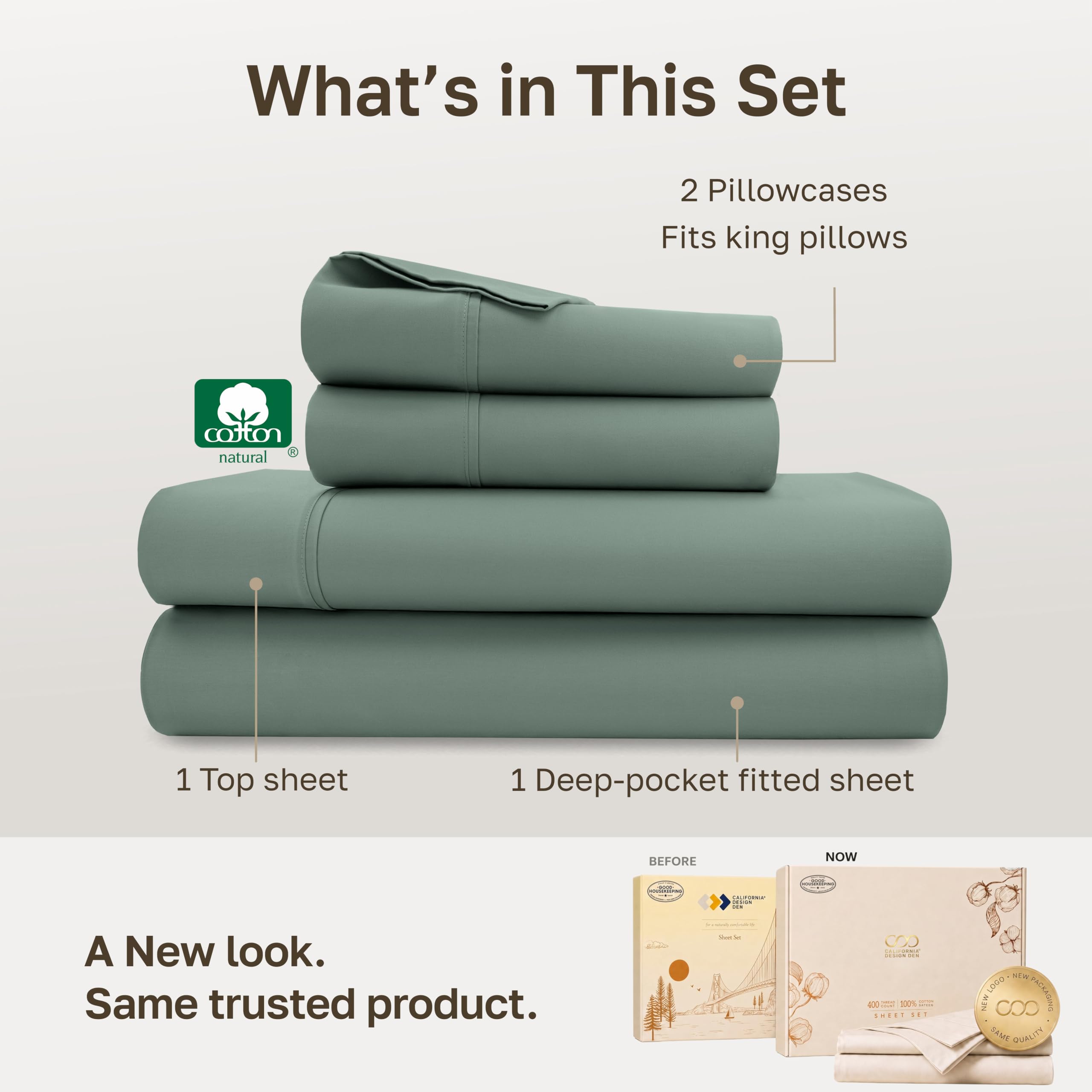 California Design Den fitted sheet elastic showing deep pocket secure fit