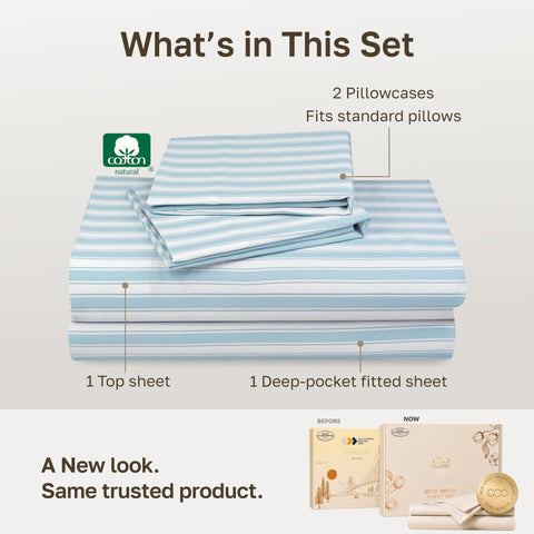California Design Den fitted sheet deep-pocket detail highlights elastic fit for thicker mattresses benefit