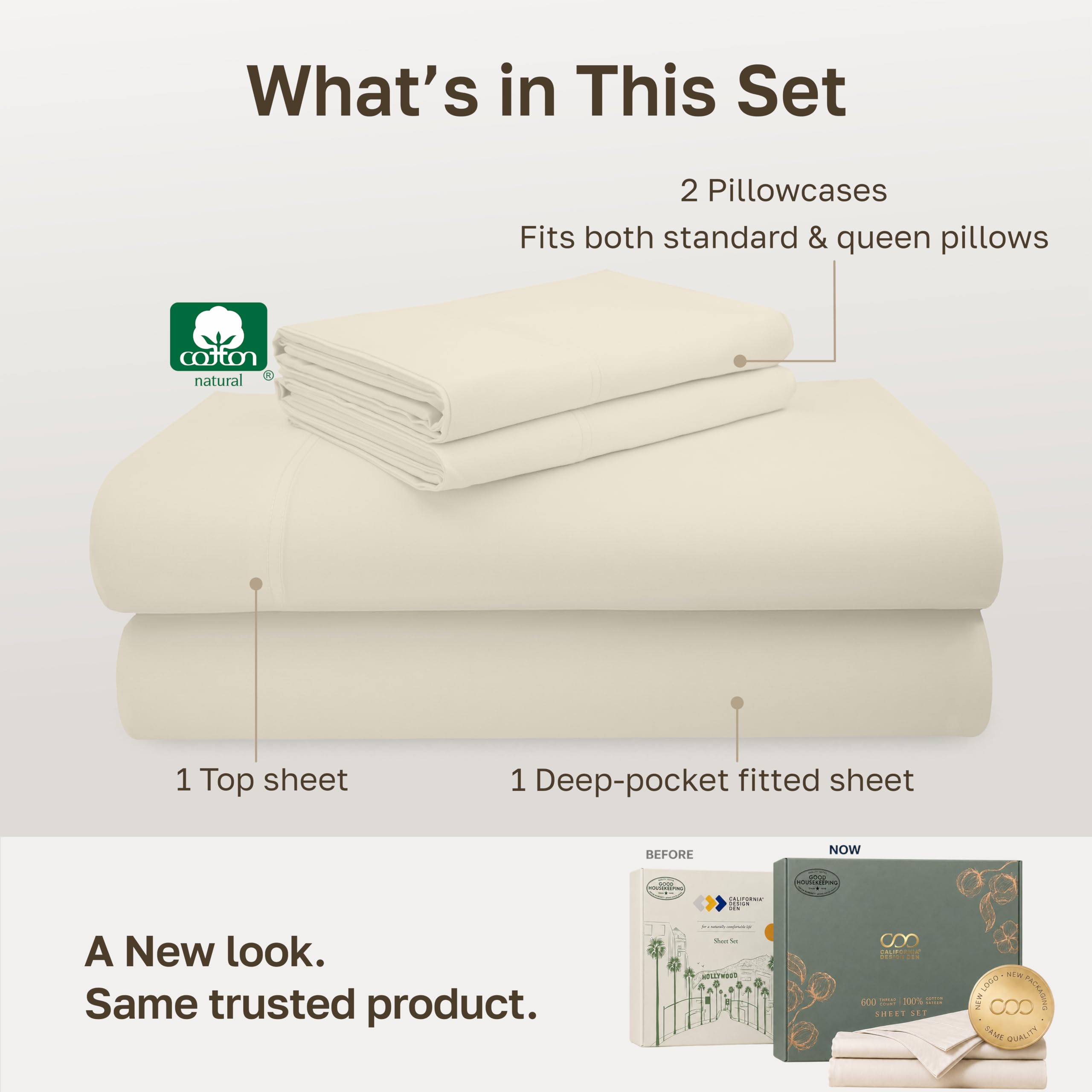 California Design Den fitted sheet deep pocket detail showing secure fit benefit