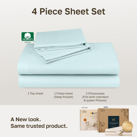 California Design Den fitted sheet on deep mattress demonstrating secure fit