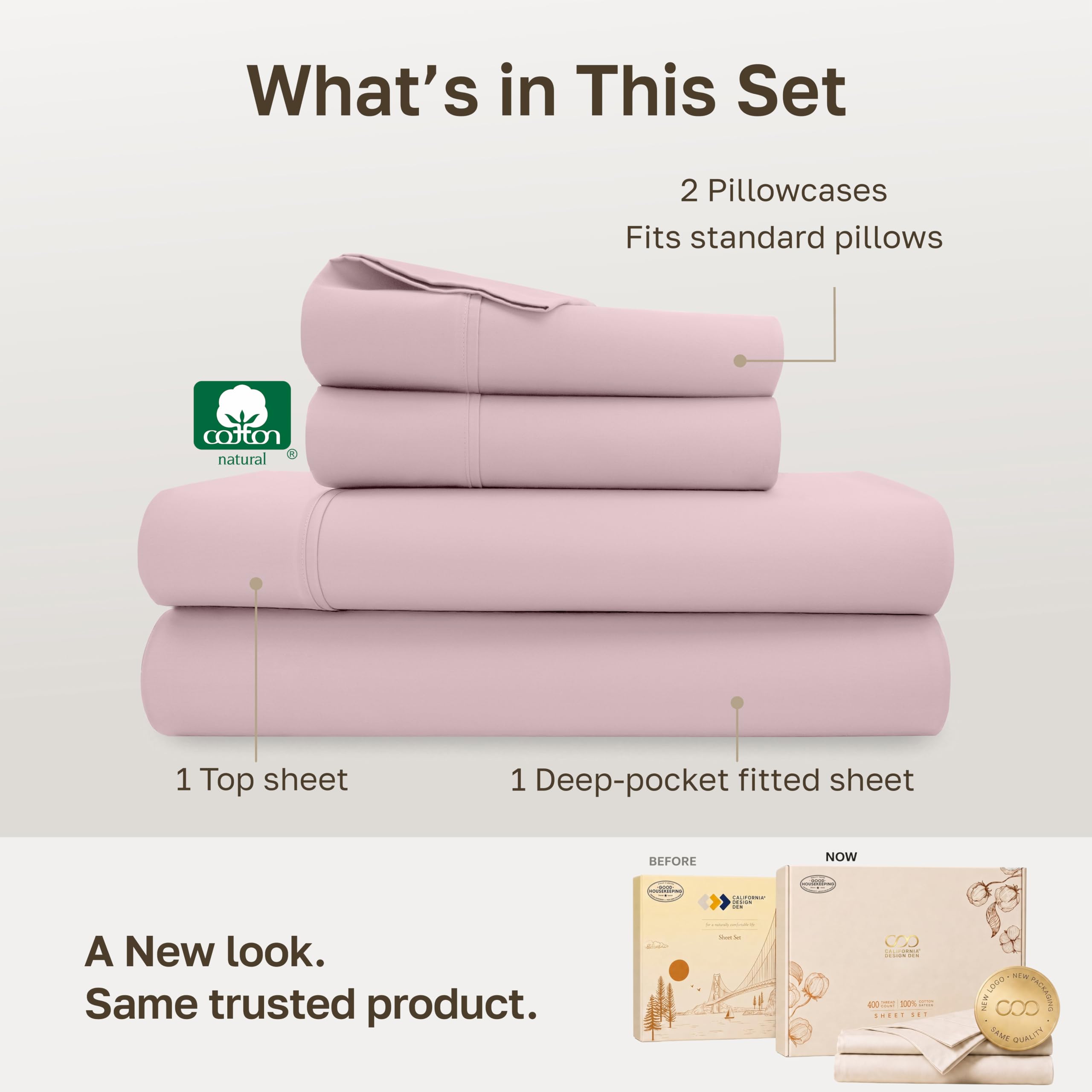 California Design Den fitted sheet showing deep pocket and secure elastic fit