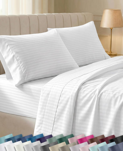 California Design Den flat-lay front view showing full four-piece set and smooth drape