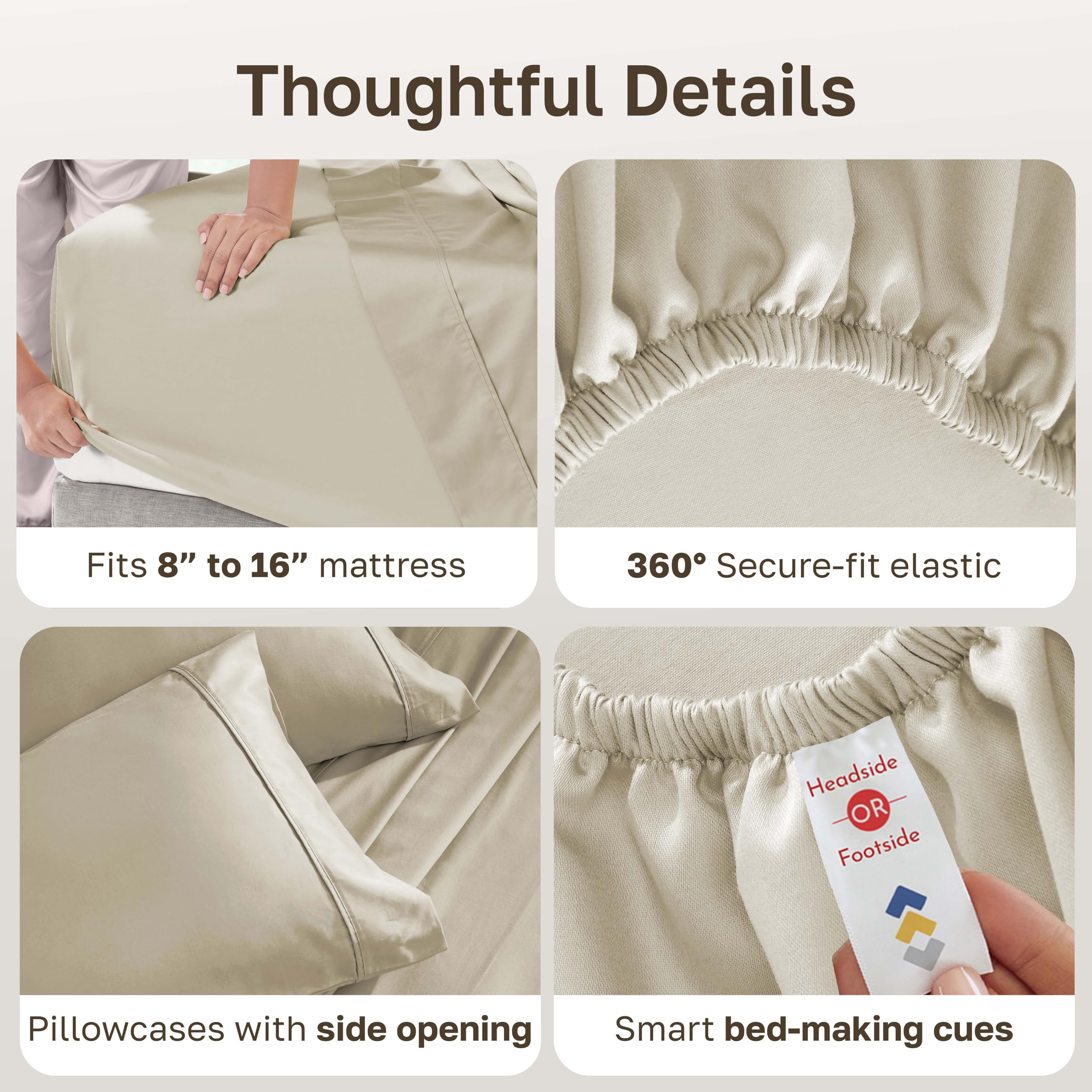 California Design Den flat sheet draped on bed showing soft lustrous finish