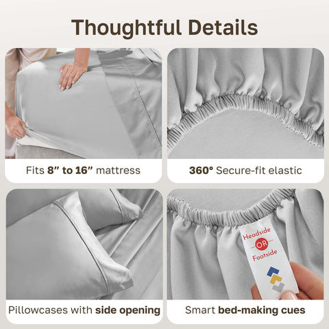 California Design Den flat sheet spread on bed displays elegant drape and coverage