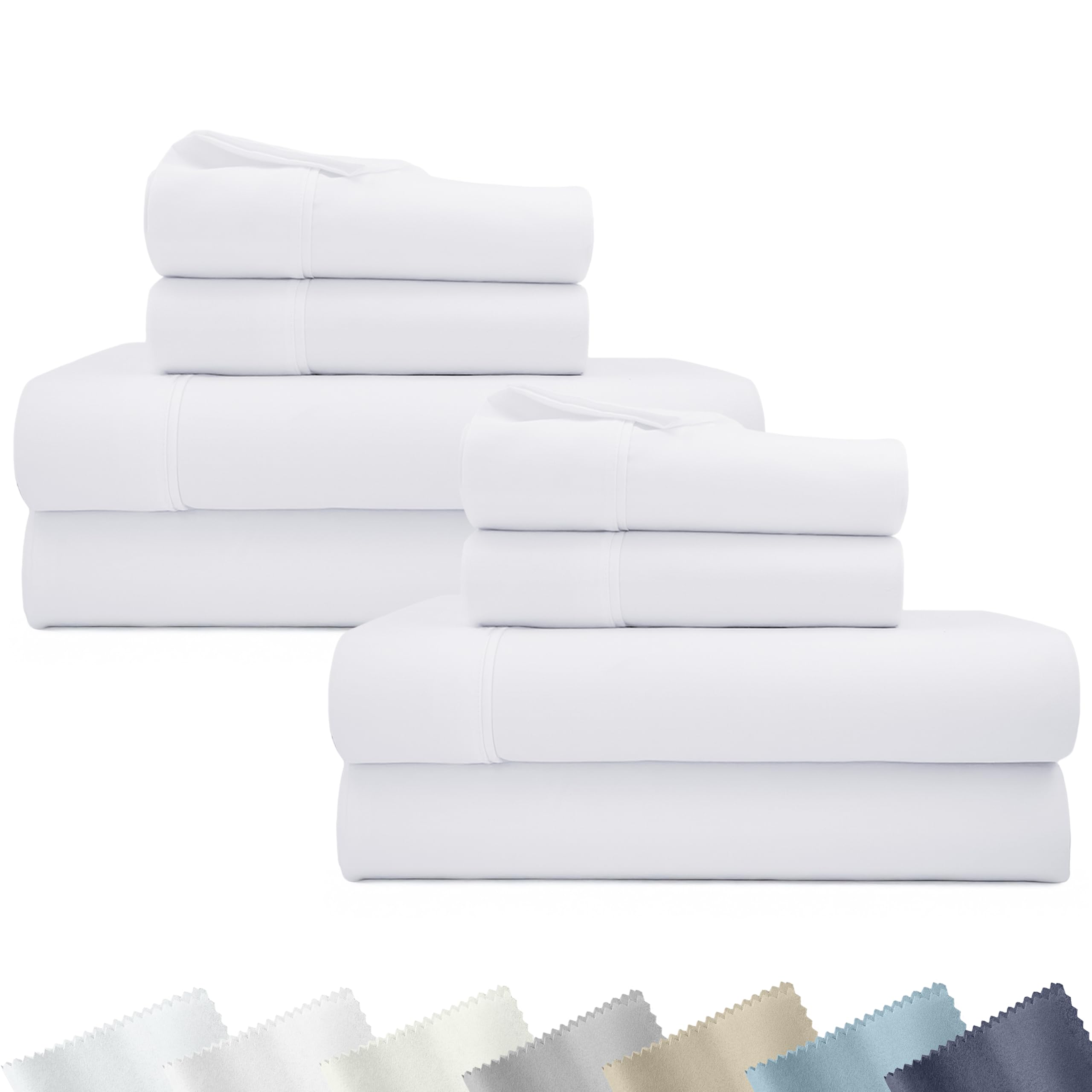 California Design Den front packaging showing two full-size sheet sets and award badge benefit