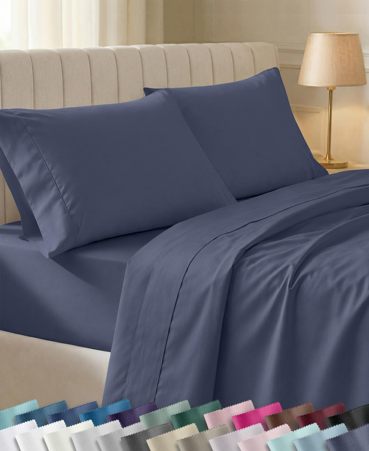California Design Den front packaging showing king sheet set and eco-friendly benefit