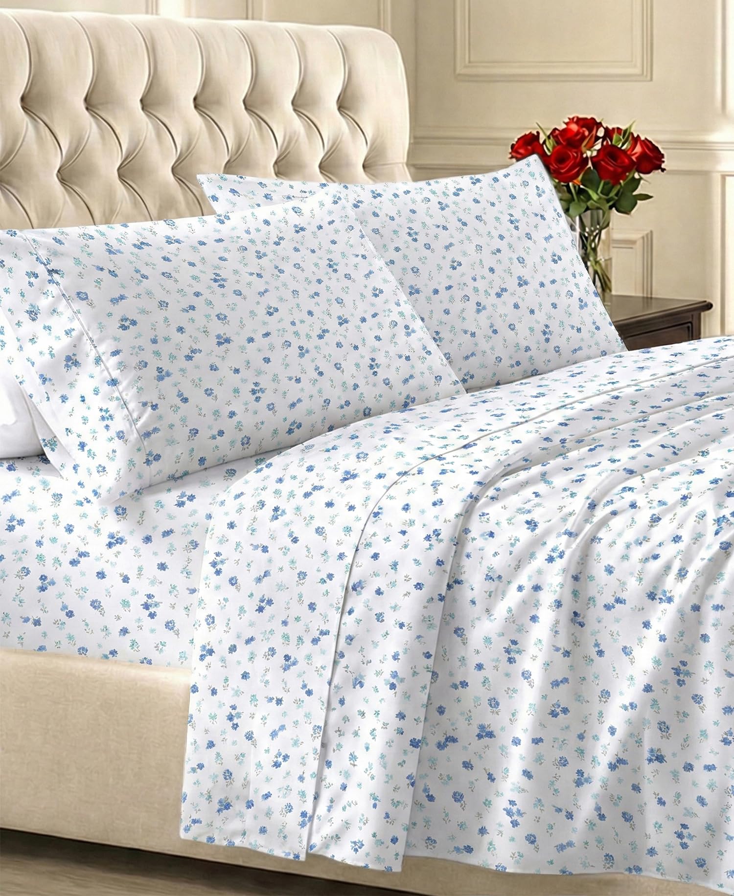 California Design Den front packaging showing queen sheet set benefit comfort