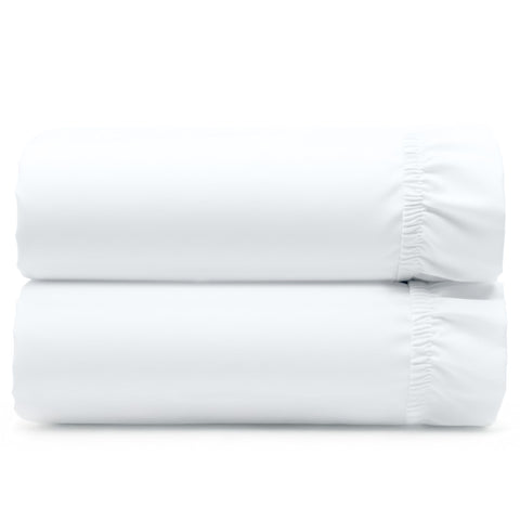 California Design Den front packaging showing two Twin XL fitted sheets and sustainability badge