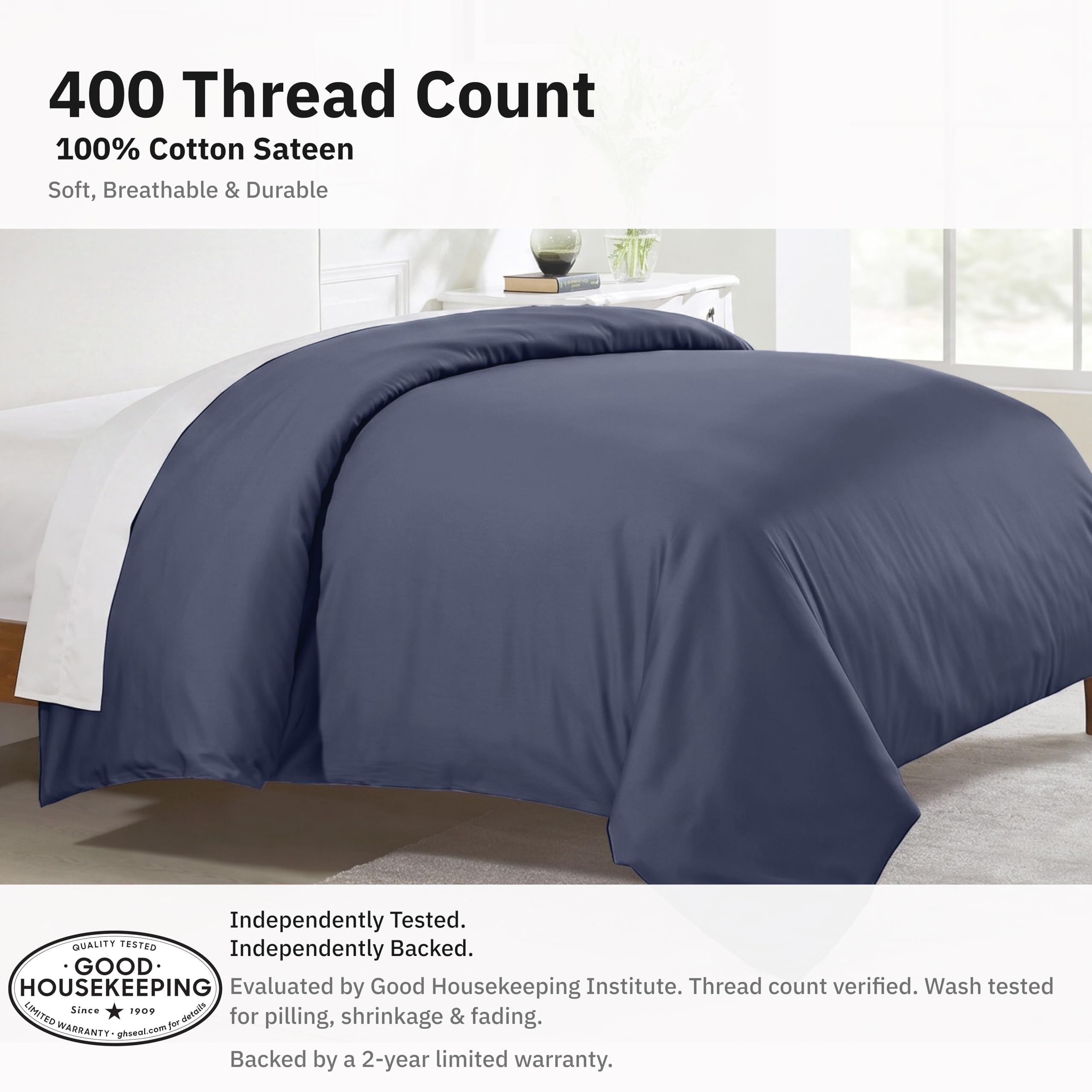 California Design Den internal tie close-up, keeps comforter firmly in place