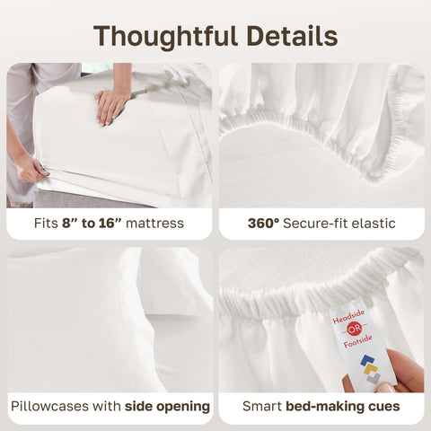 California Design Den king pillowcase open end and stitched edge showing label benefit: tailored durability