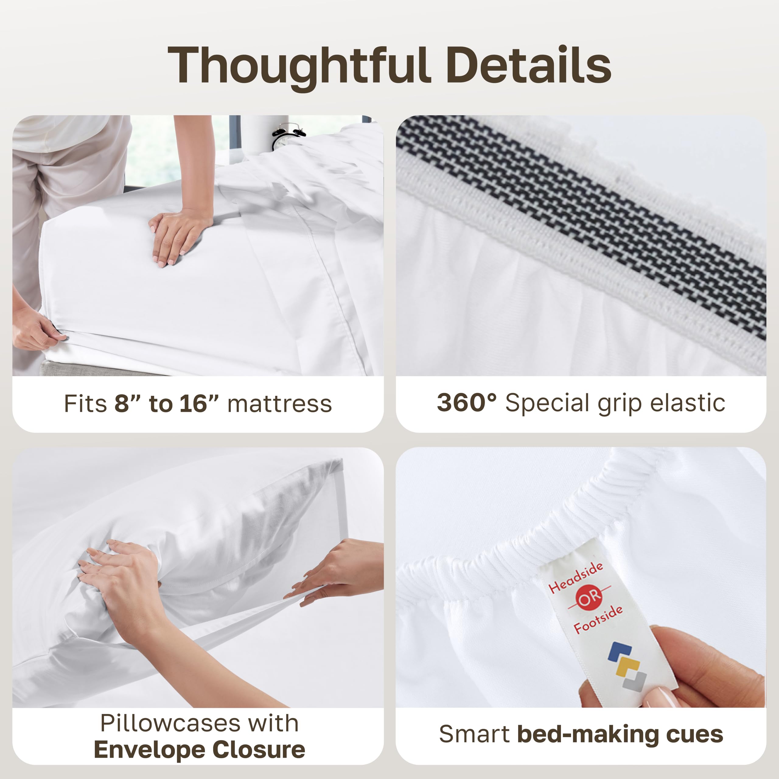 California Design Den pillowcase envelope closure keeping pillows neatly tucked