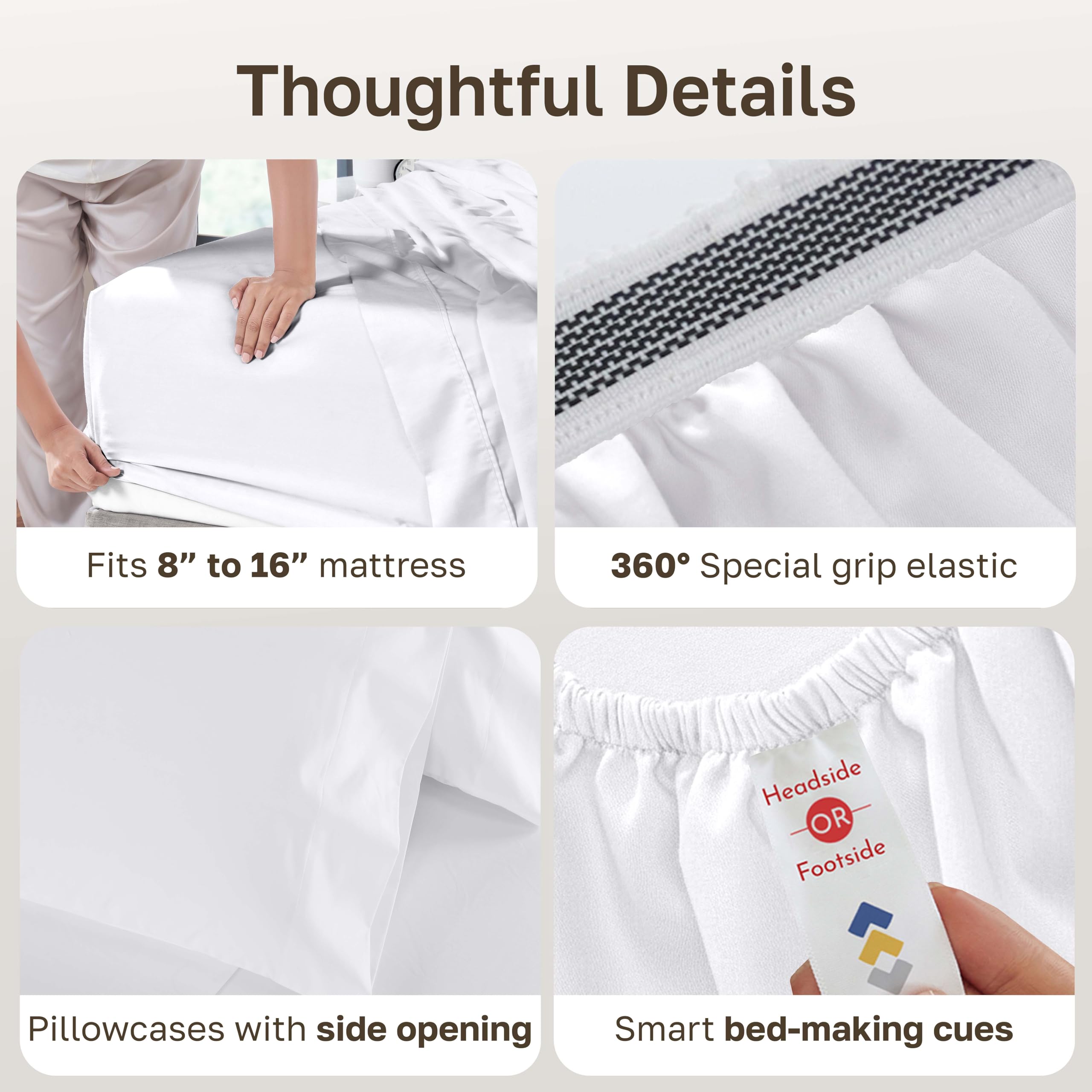 California Design Den pillowcase hem stitching detail highlighting durable finish and neat appearance