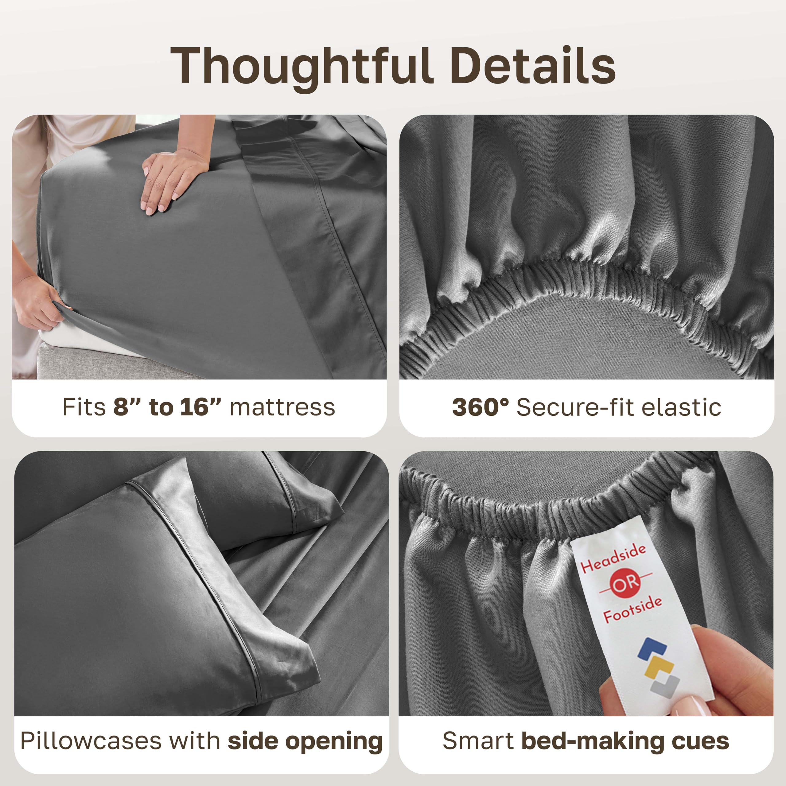 California Design Den pillowcase open-end detail showing easy slip-on convenience