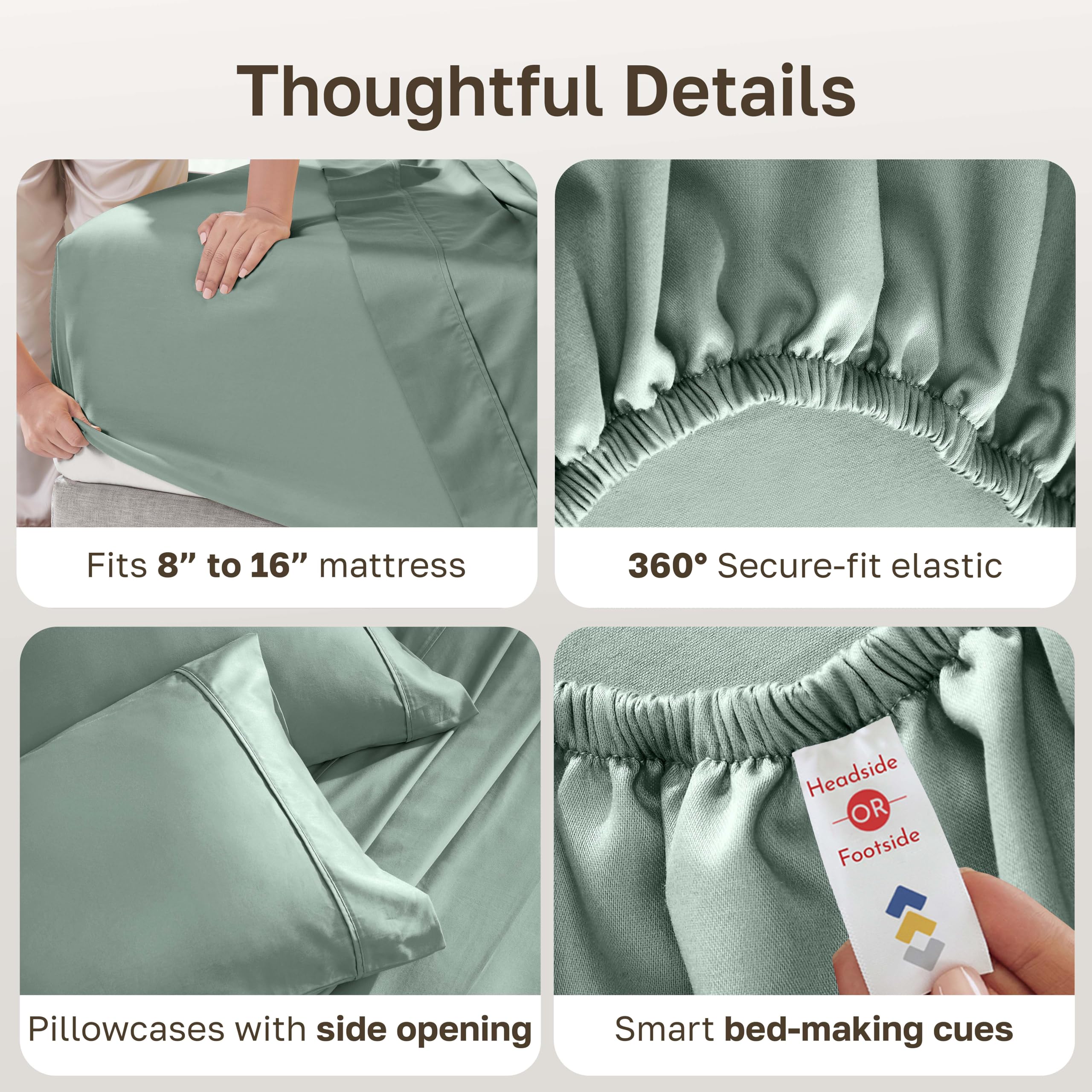 California Design Den pillowcases stacked with open-end design for easy use