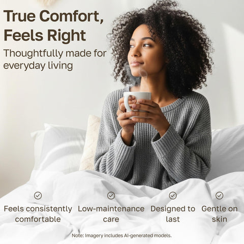 California Design Den fitted sheet interior displaying all-around elastic for mattress grip