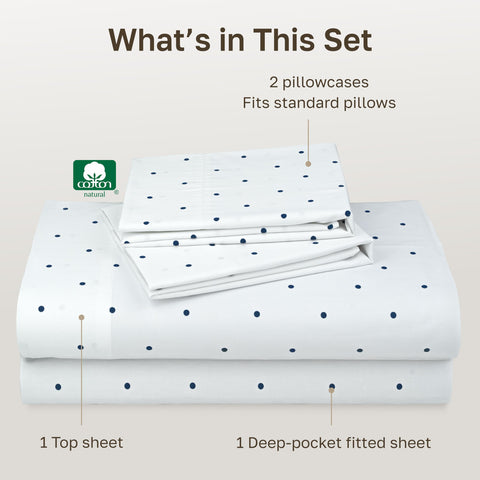 California Design Den flat sheet spread across bed showing generous tuck-in dimensions