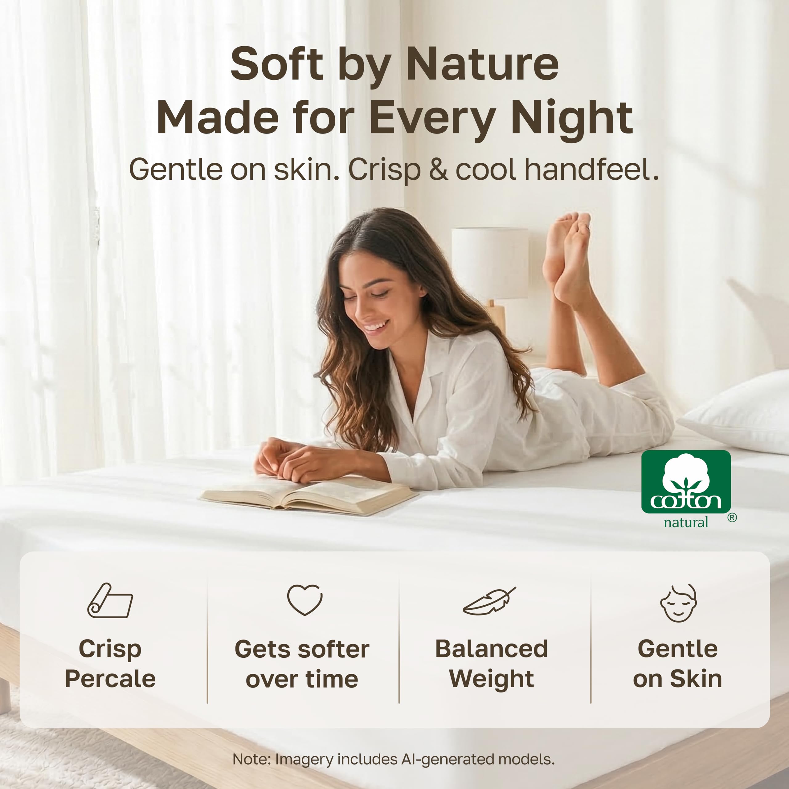 California Design Den sheet next to ruler demonstrating 15 inch deep pocket fit for tall mattresses