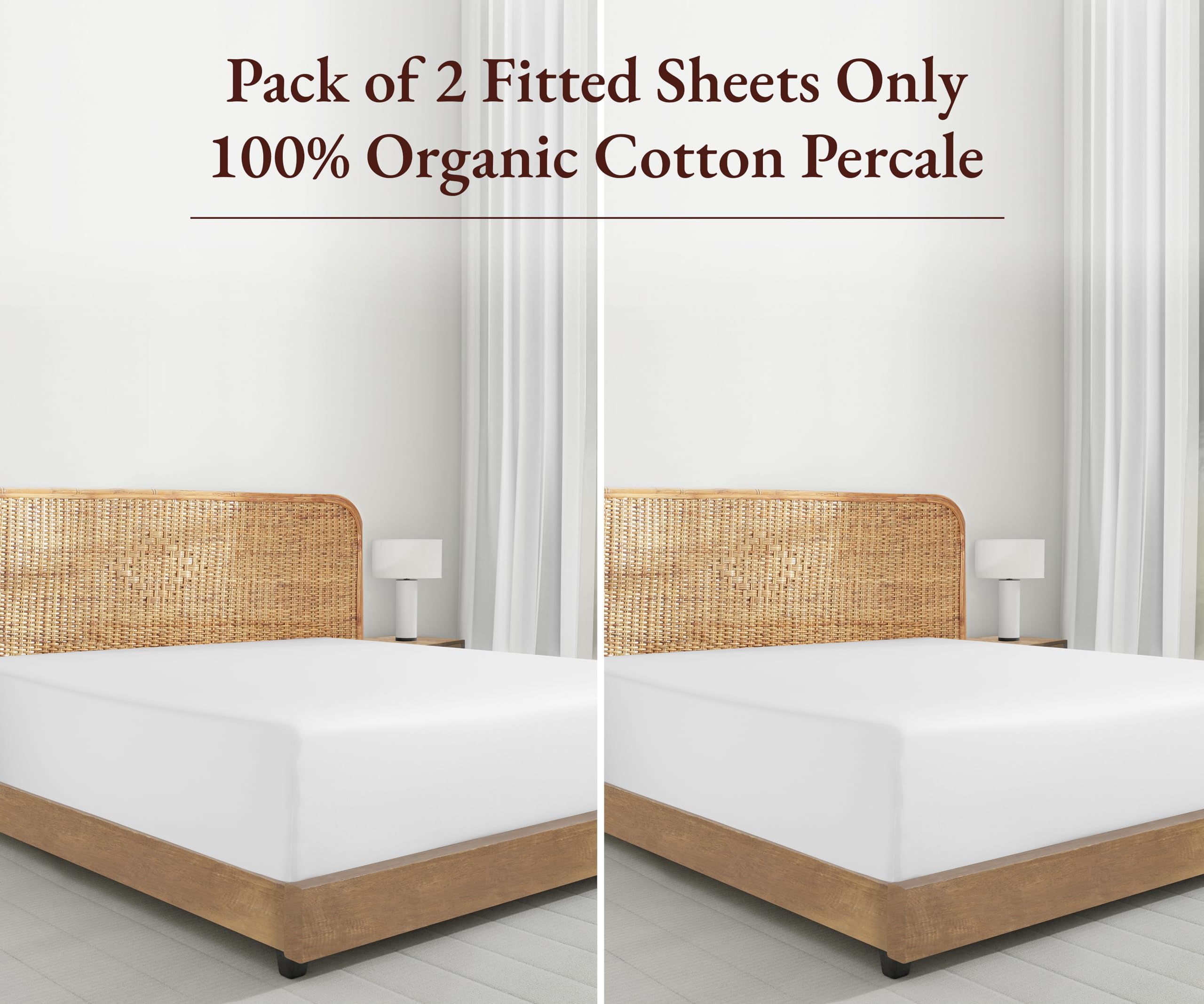 California Design Den fitted sheet on queen mattress showing deep-pocket fit benefit