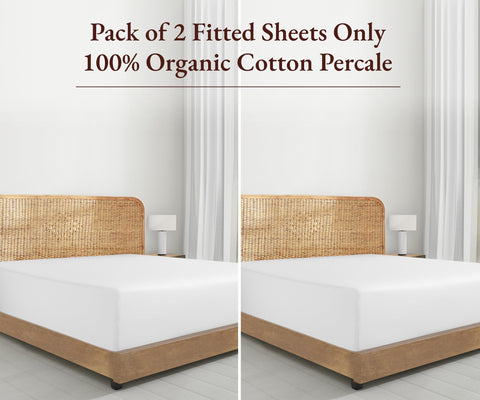 California Design Den fitted sheet on queen mattress showing deep-pocket fit benefit