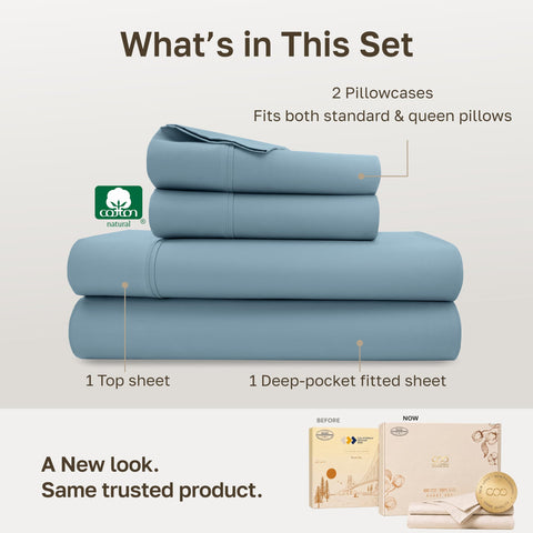 California Design Den pillowcases pair folded to show open-end design and smooth finish