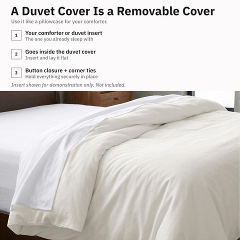 California Design Den full/queen cover displayed on bed for size perspective
