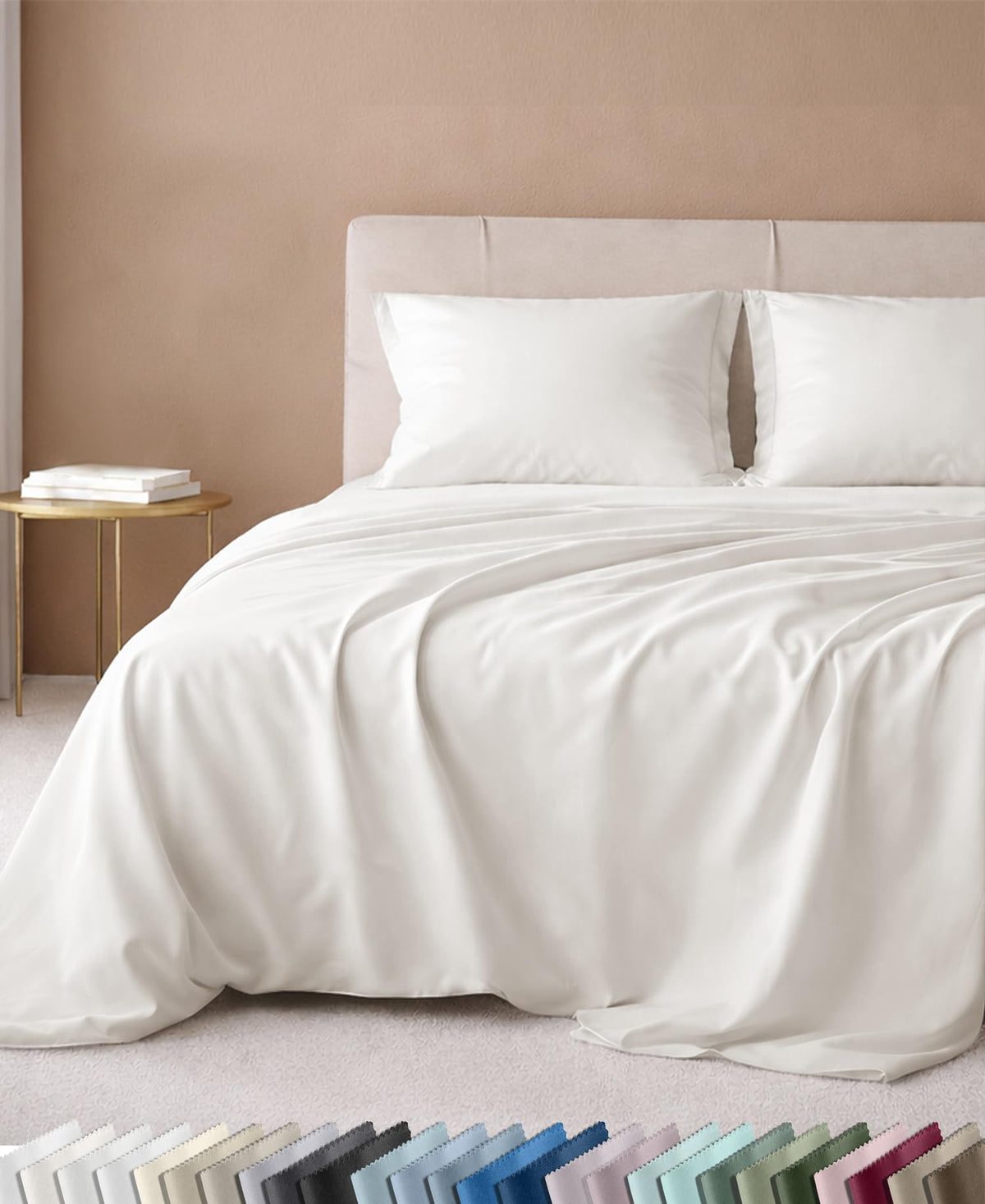 California Design Den front packaging showing True Ivory sheets and features
