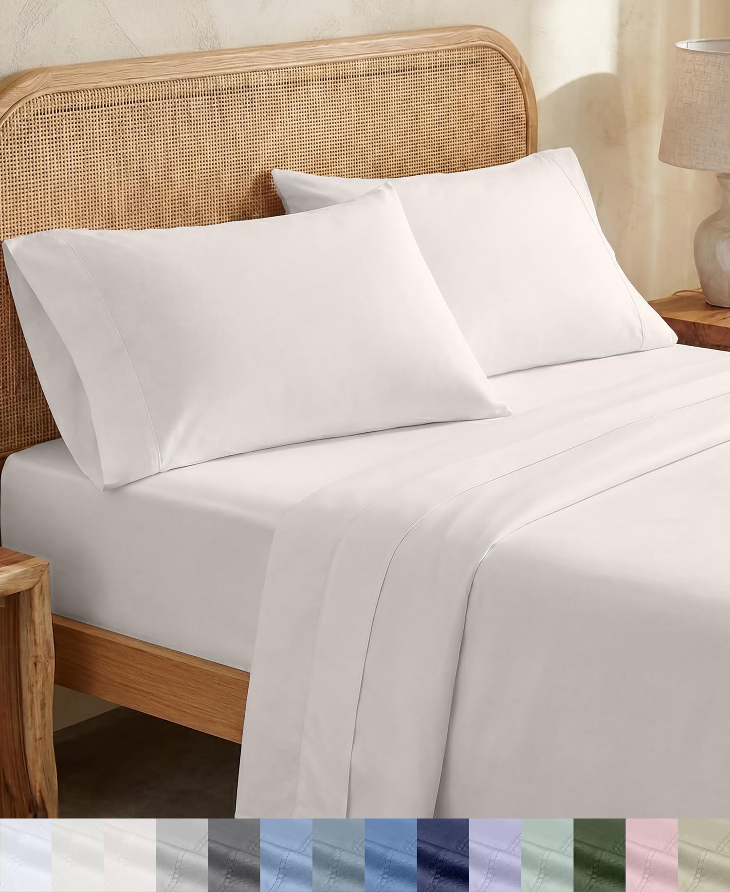 California Design Den front packaging showing True Ivory sheets and certification benefits
