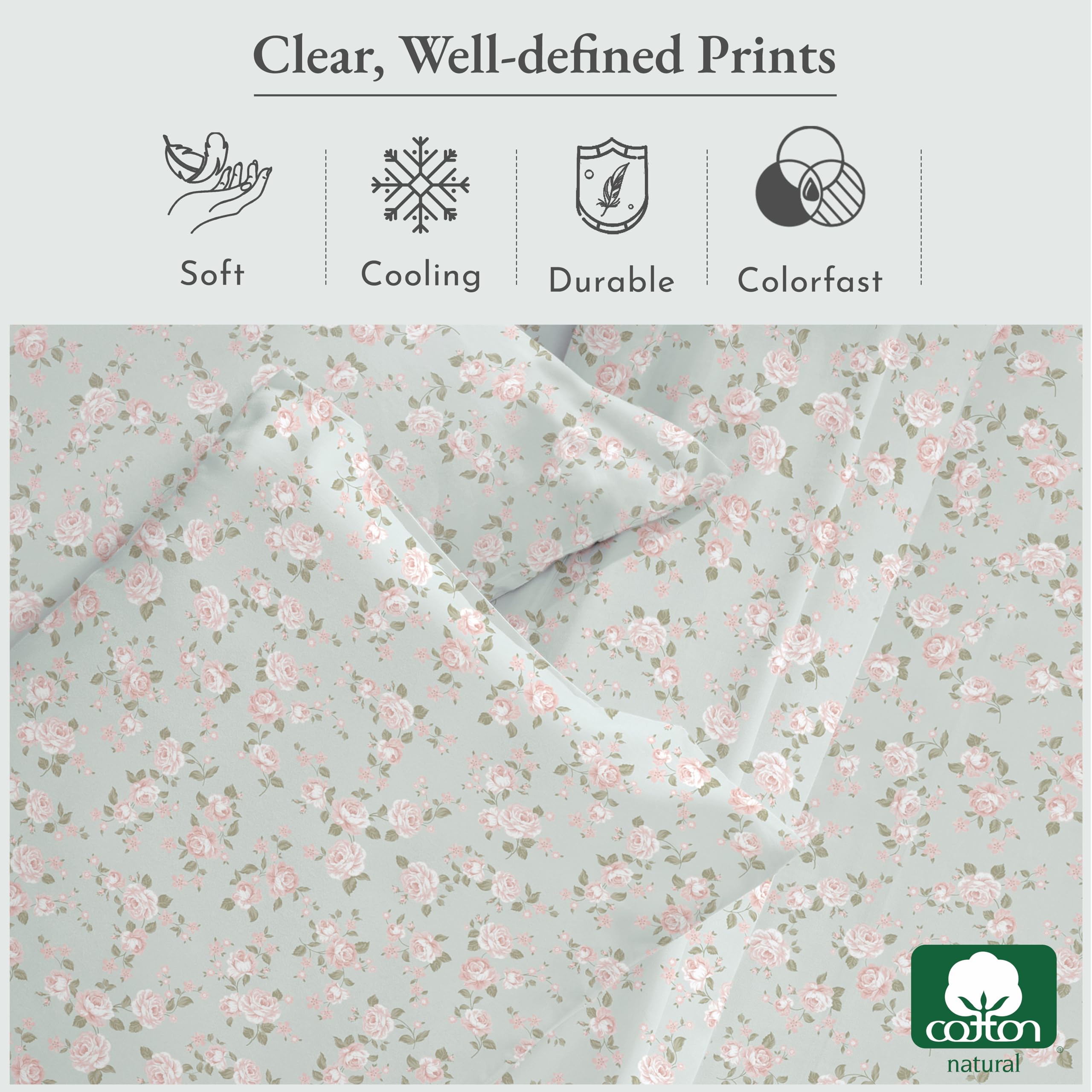 California Design Den close-up of cotton sateen weave for silky soft feel