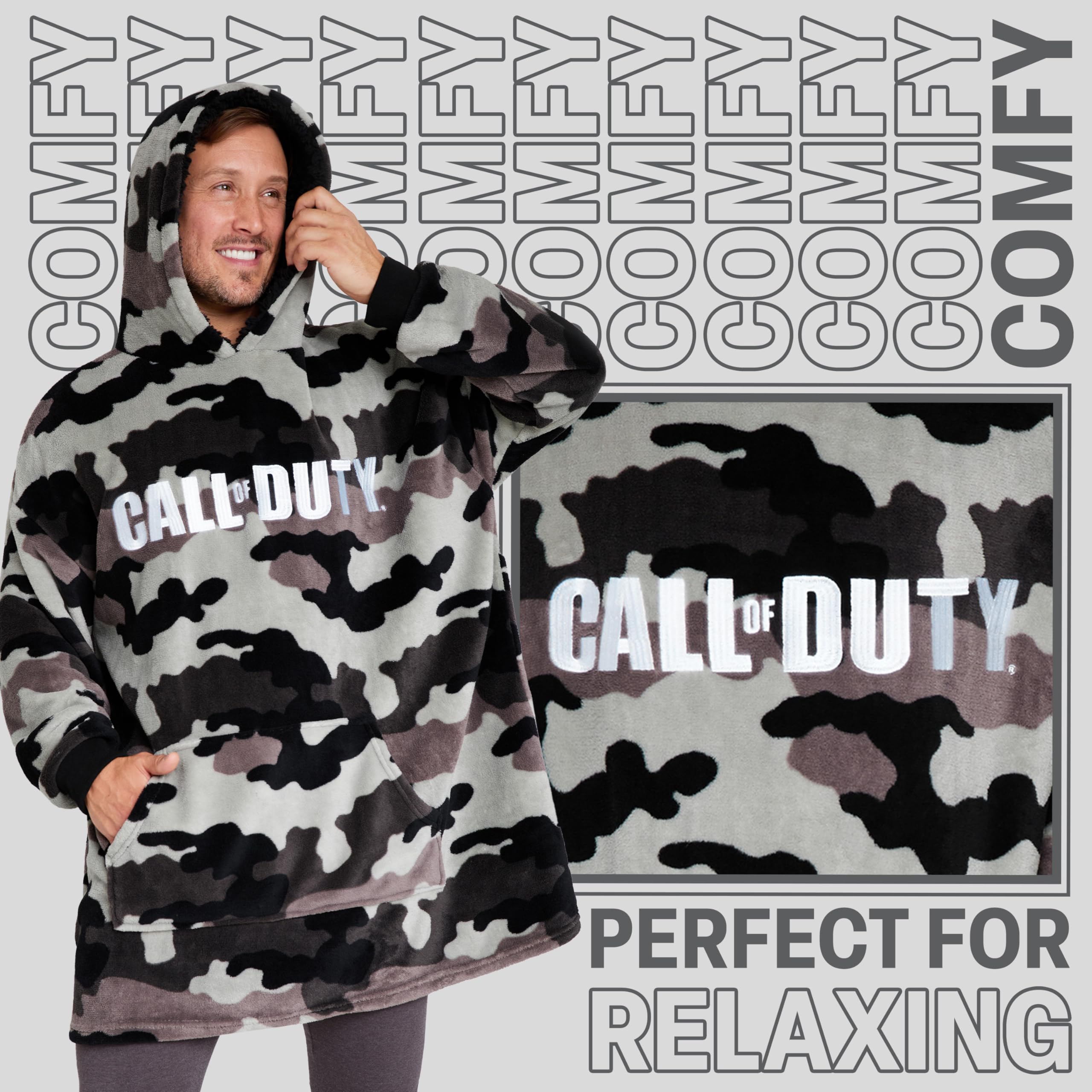 Call of Duty fleece fabric close-up showing soft texture and cozy insulation