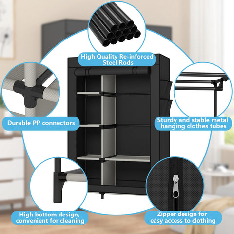 Calmootey shelf with folded clothes scaling capacity and load benefit