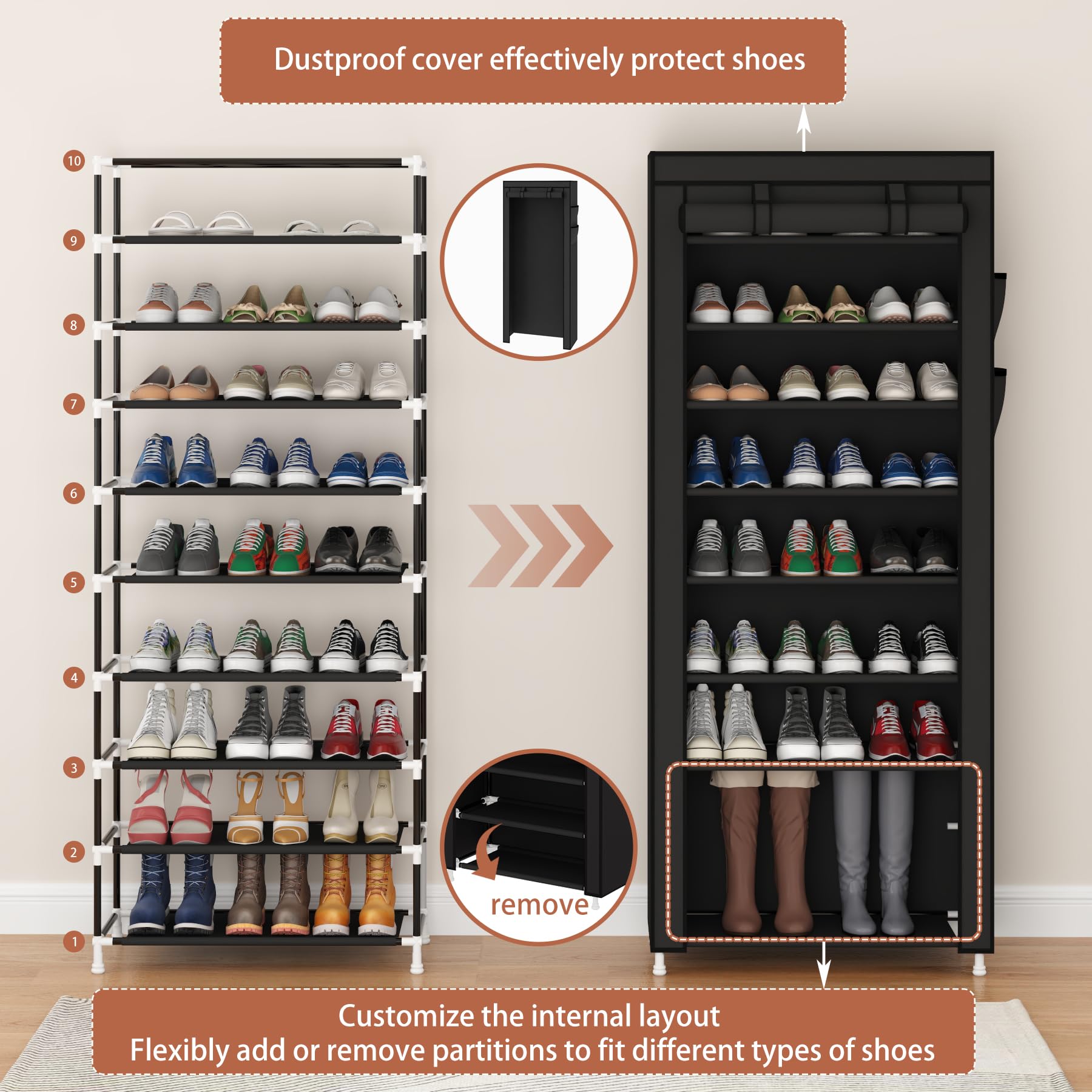 Calmootey stacked configuration demonstrating modular storage benefit