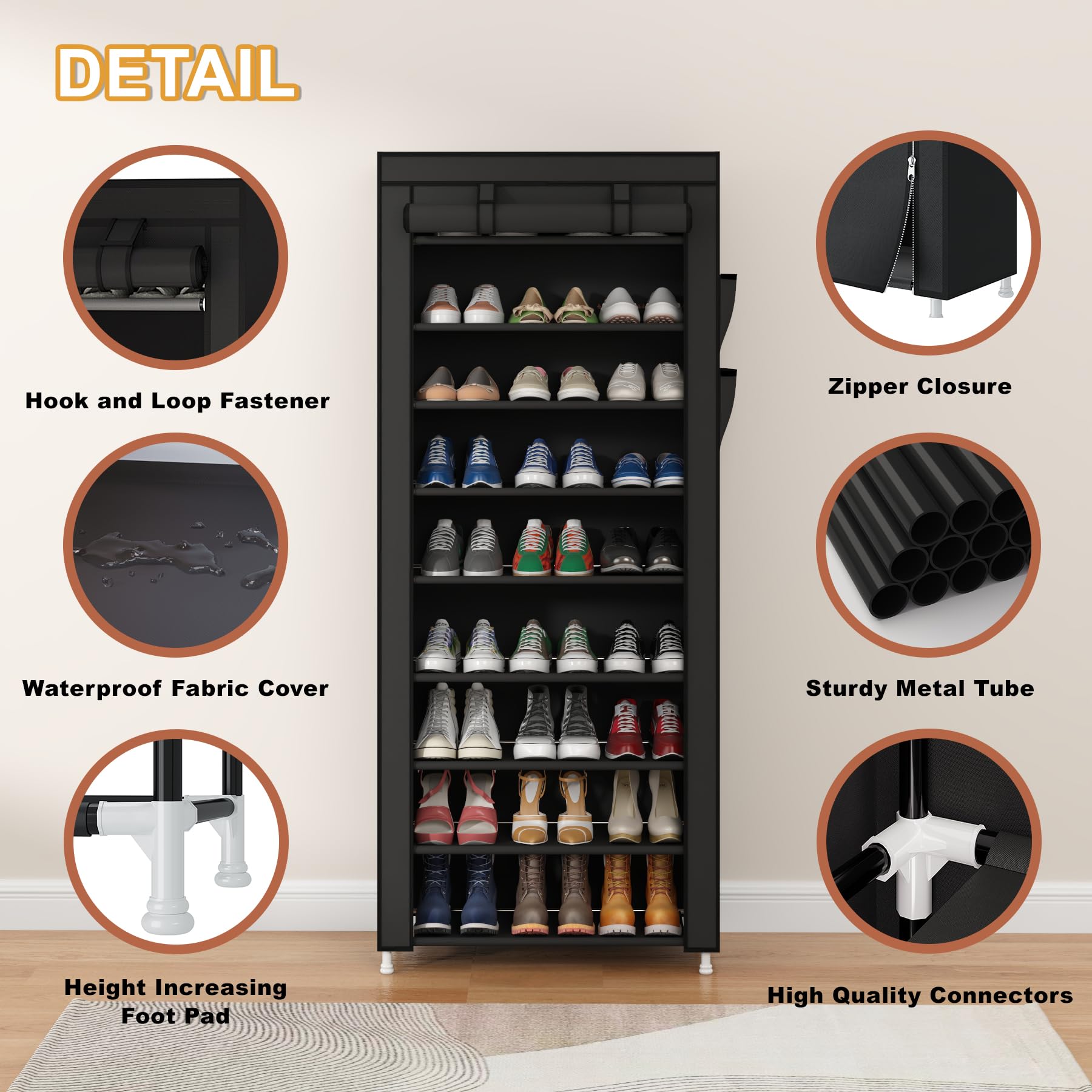 Calmootey hands assembling rack without tools showing easy setup benefit