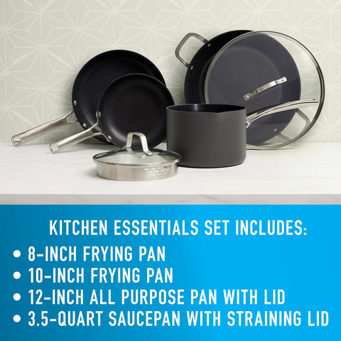 Calphalon cookware in a kitchen being used for dinner, illustrating everyday convenience benefit
