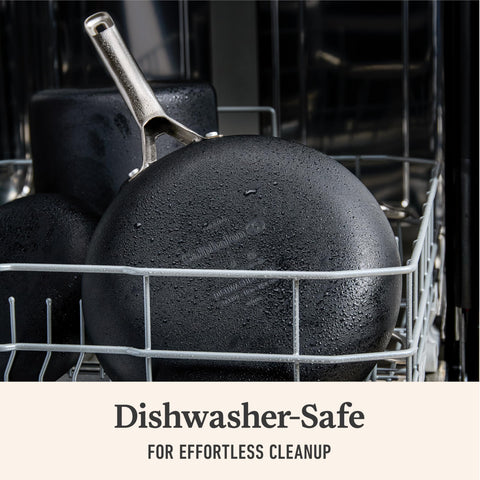 Calphalon stainless steel handle detail offering cool-touch handling benefit