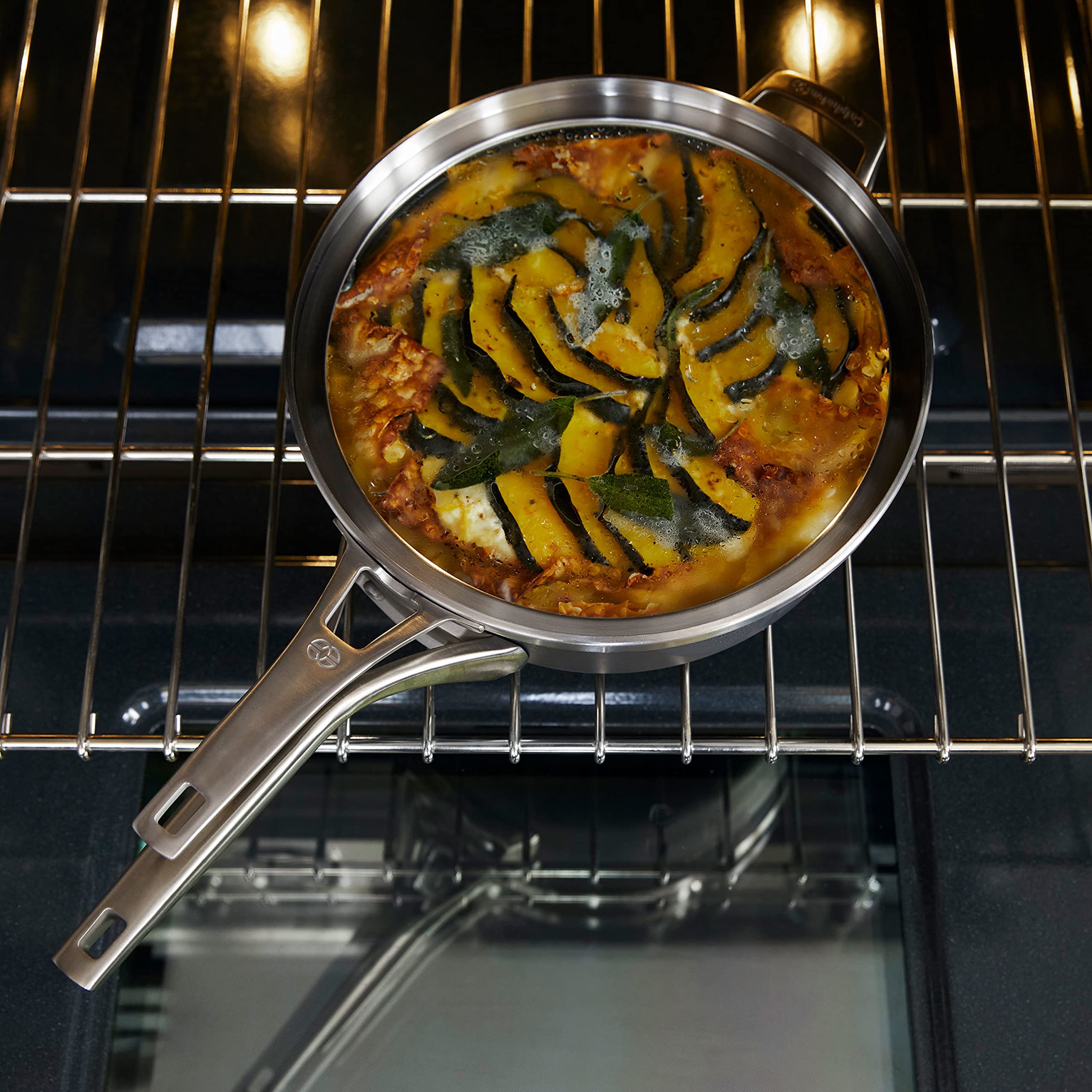 Calphalon lifestyle kitchen scene showcasing organized storage benefits