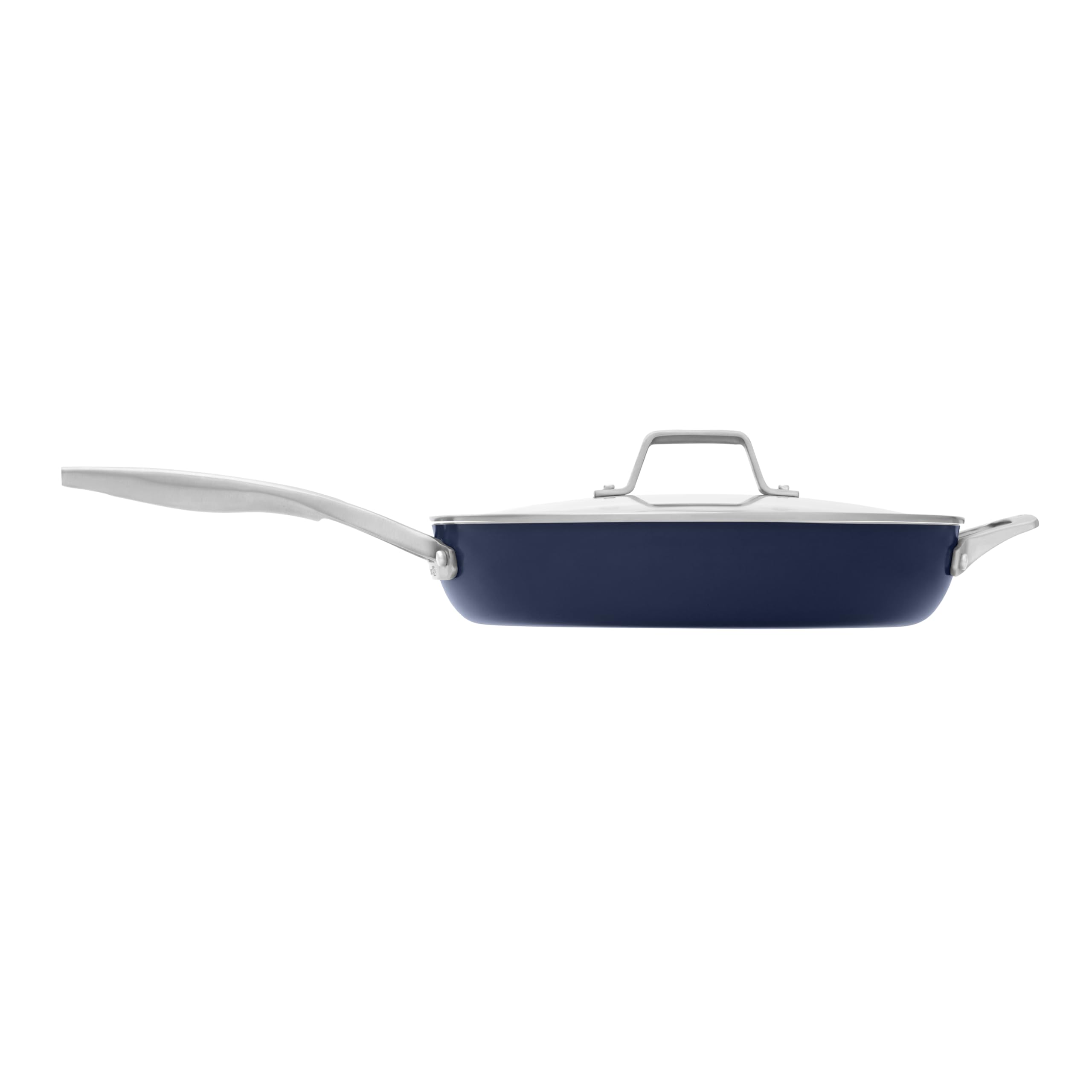 Calphalon front view showing midnight blue finish and sleek profile, durable and stylish
