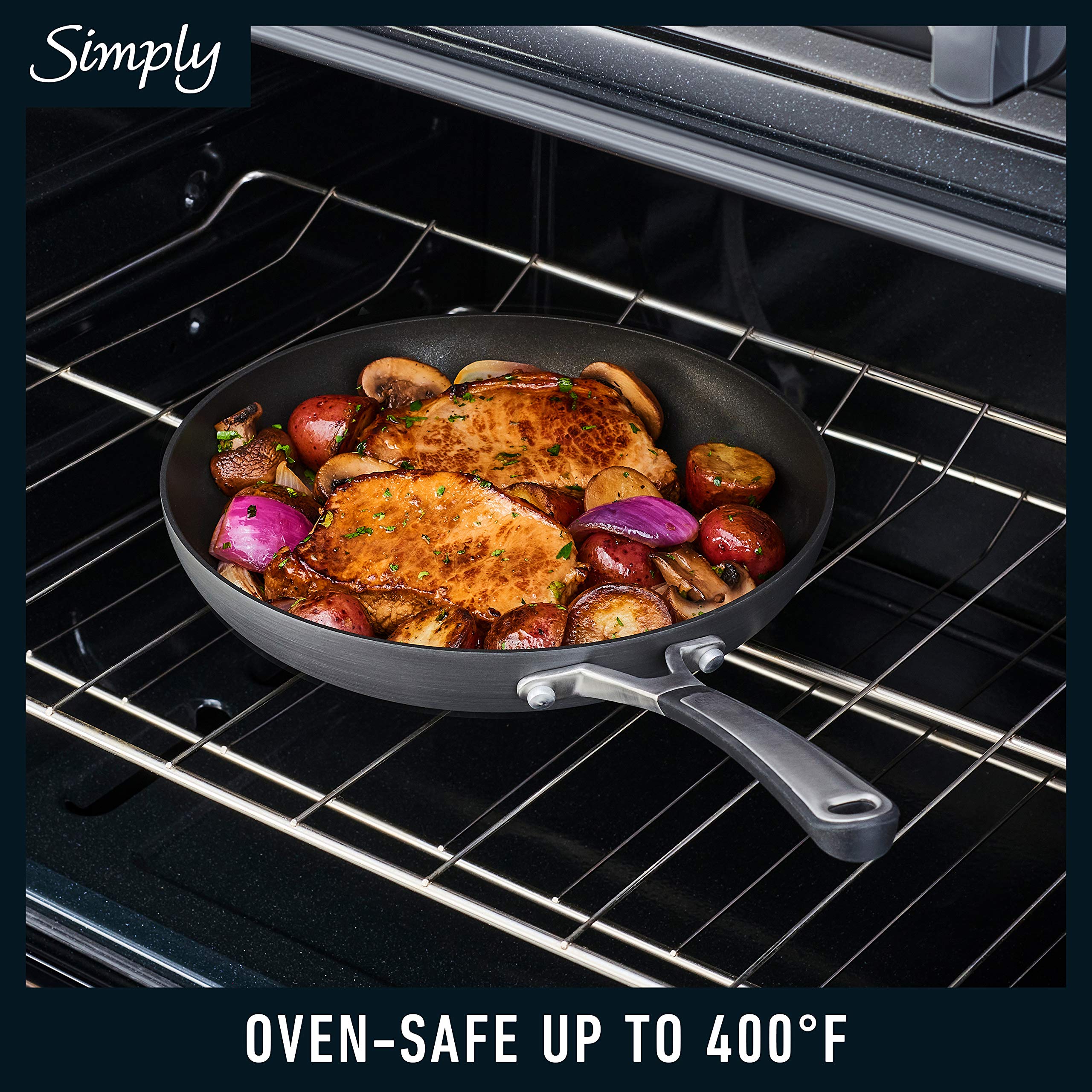 Calphalon dual-layer nonstick interior closeup showing smooth surface for easy cleanup
