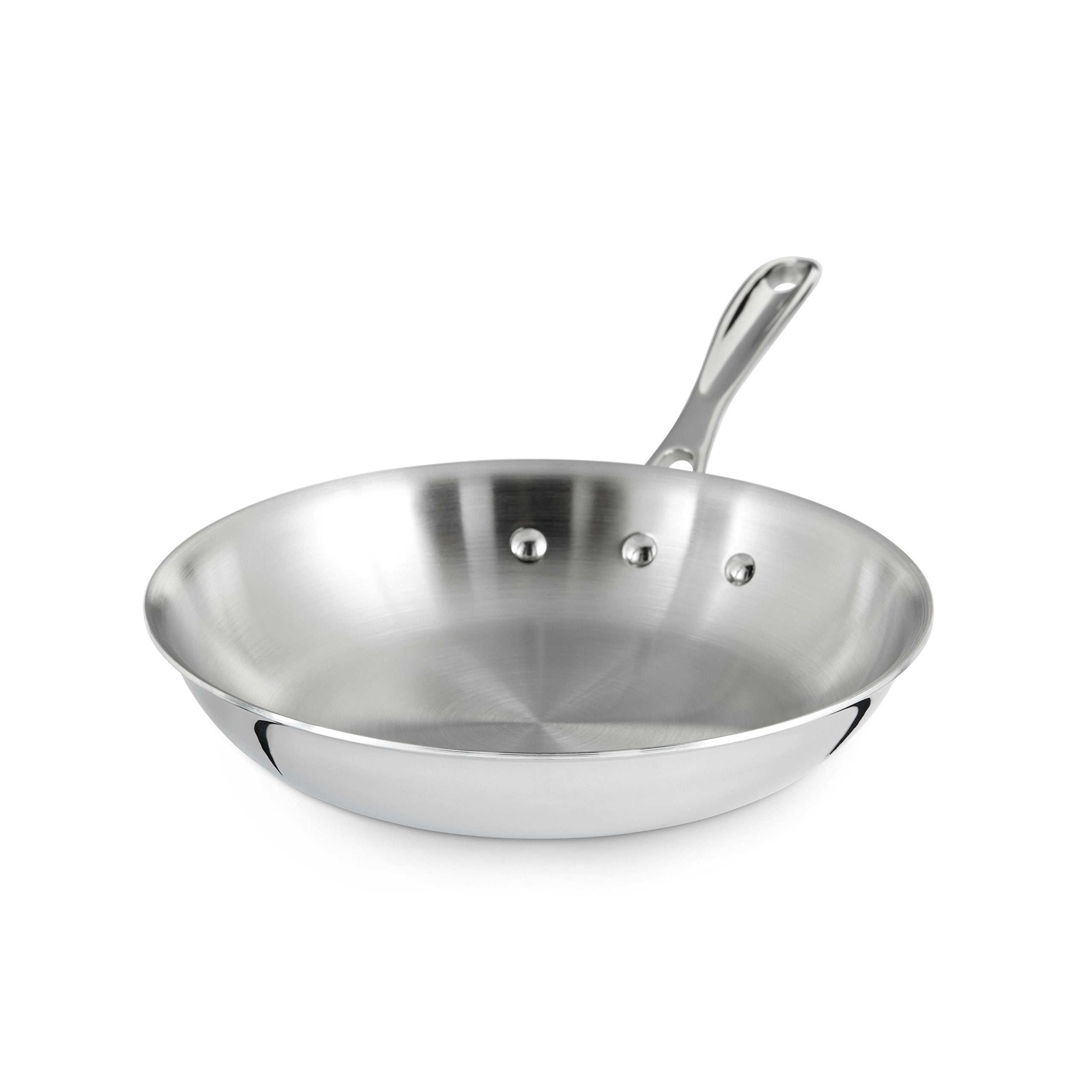 Calphalon omelette pan on stovetop with cooked omelette, quick precise cooking benefit