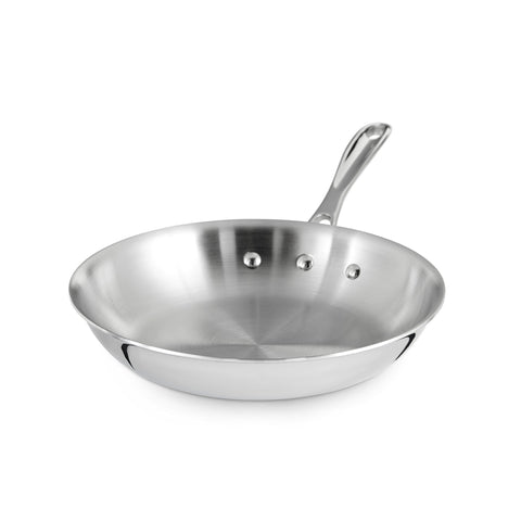 Calphalon omelette pan on stovetop with cooked omelette, quick precise cooking benefit