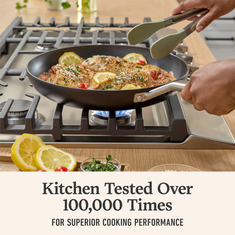 Calphalon close-up of nonstick surface highlighting easy food release benefit