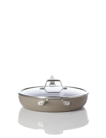 Calphalon Premier ceramic interior surface close view showing nonstick texture for easy cleanup
