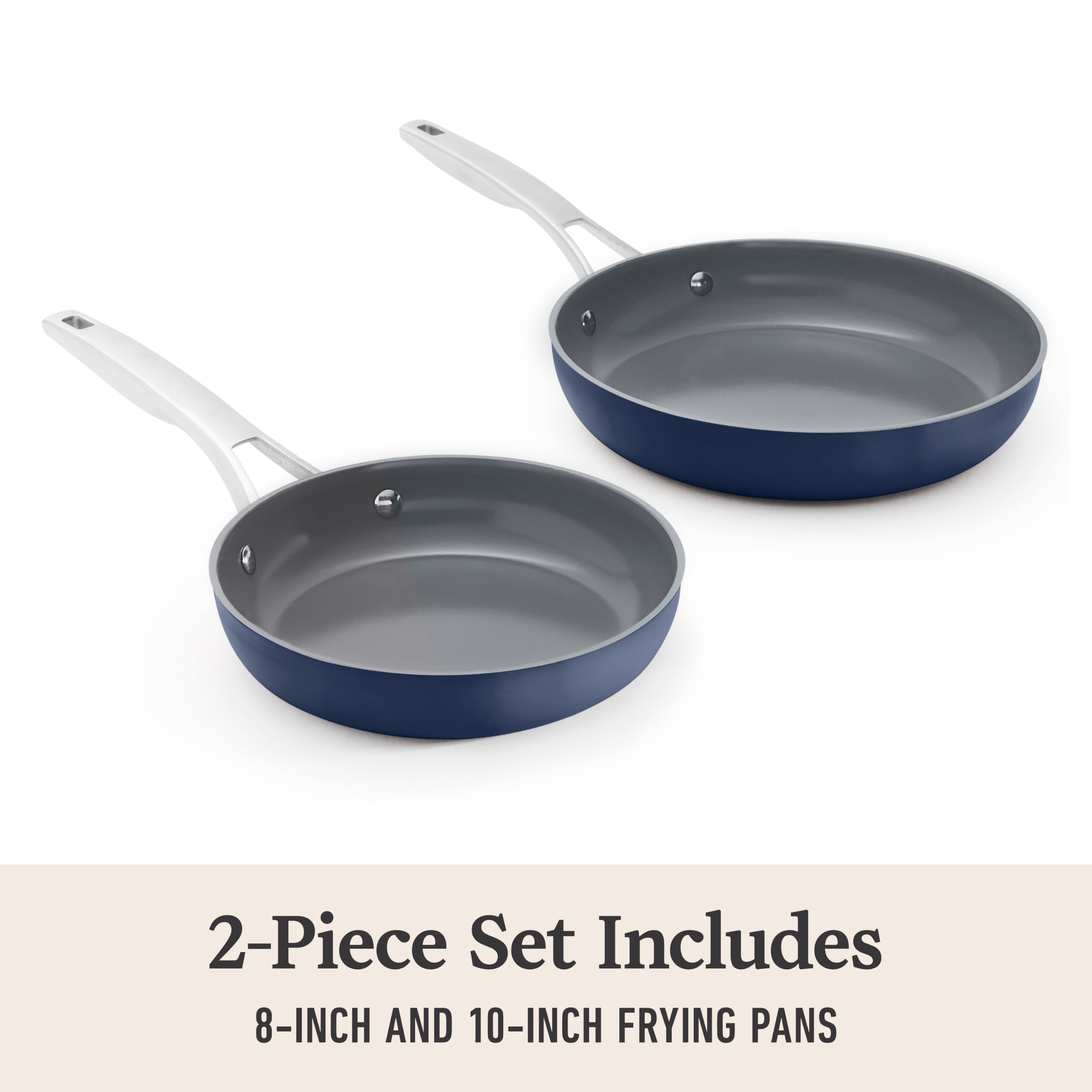 Calphalon pans in a kitchen setting showing stovetop-to-oven versatility and style