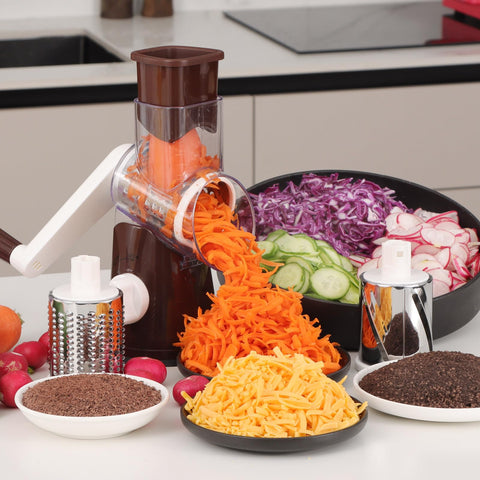 Cambom on kitchen counter near ingredients showing real-life meal prep convenience