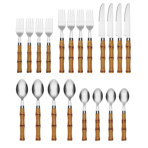 CAMBRIDGE dinner fork close-up highlighting polished steel head benefit: durable finish