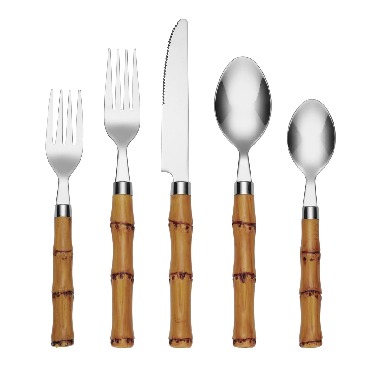 CAMBRIDGE flatware front packaging showing complete 20-piece set benefit: coordinated table