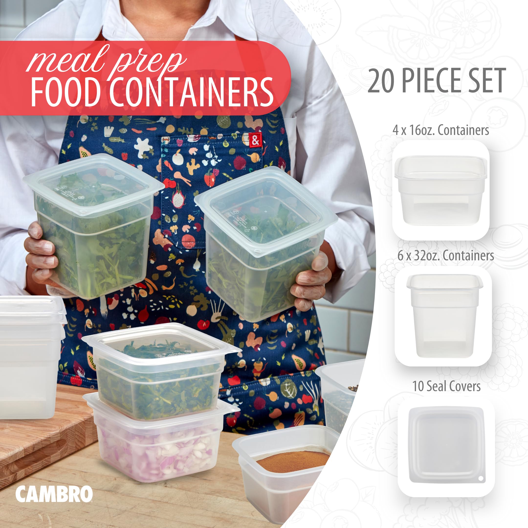 Cambro closed lids top view demonstrating secure seal benefit