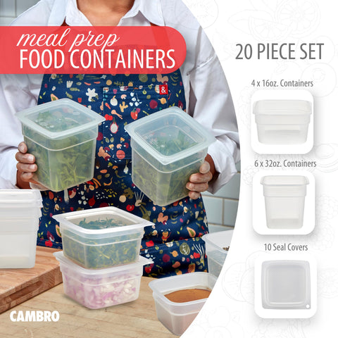 Cambro closed lids top view demonstrating secure seal benefit