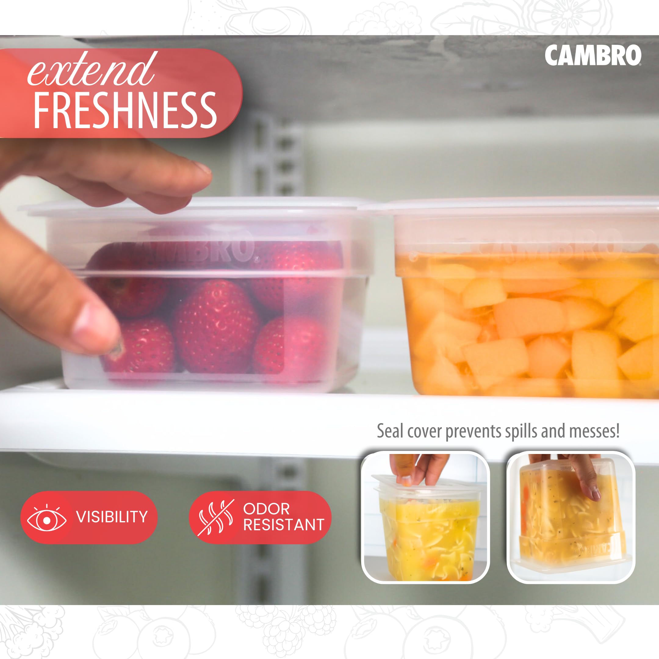 Cambro close-up of rim and texture showing durable construction benefit